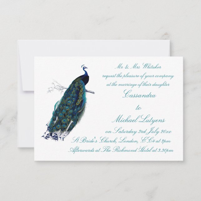 The Peacock Collection Wedding Invite (Front)