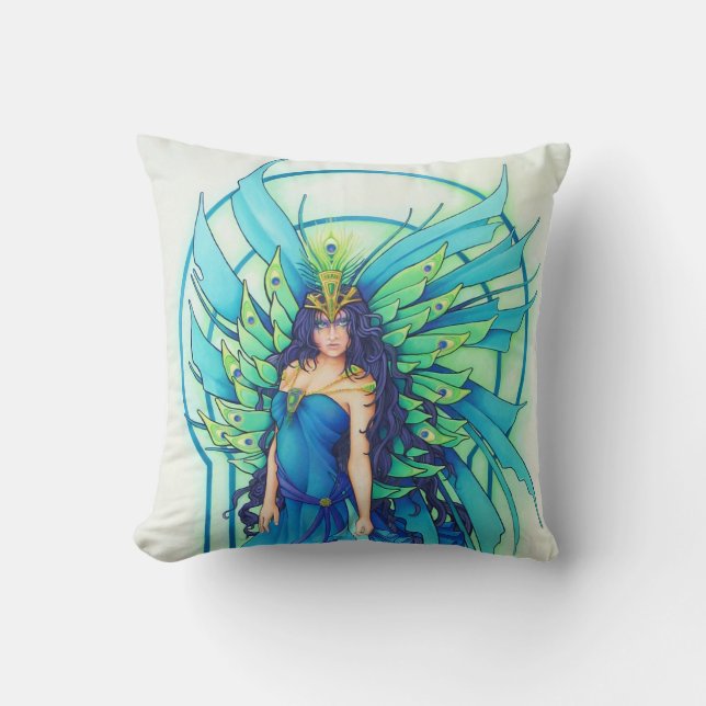 The Peacock Fairy Pillow (Front)