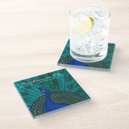 The Peacock Glass Coaster