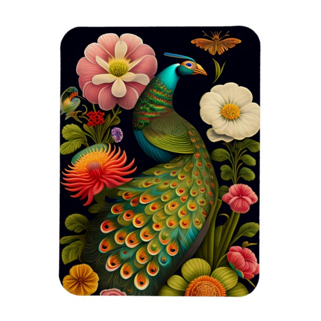 The Peacock | Modern Haeckel   Magnet (Vertical)
