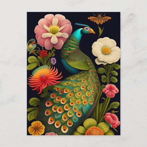 The Peacock  Modern Haeckel  Postcard