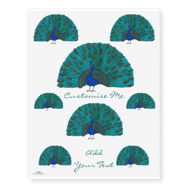 The Peacock Temporary Tattoos (Front)