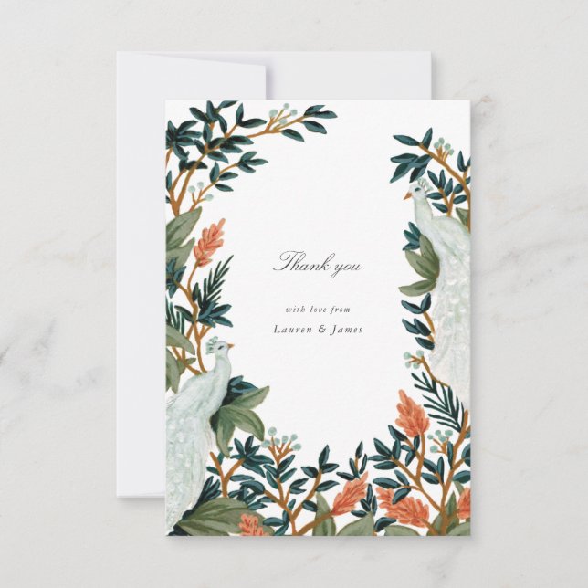 The Peacock Thank You Card (Front)