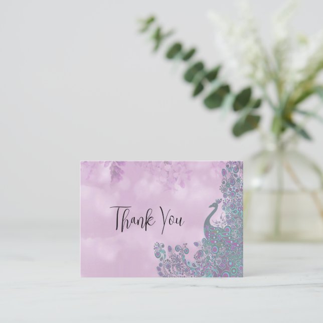 The Peacock Thank You Note Card (Standing Front)