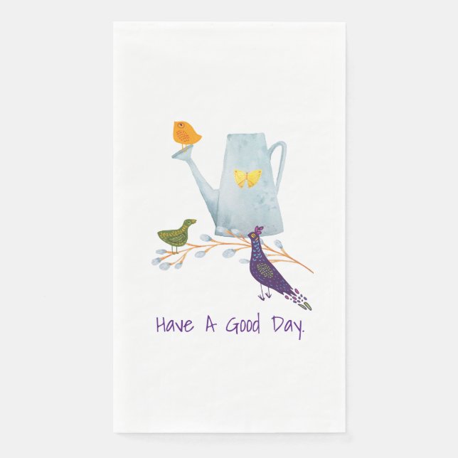 The Peacock, The Duck And The Chick Paper Guest Towels (Front)