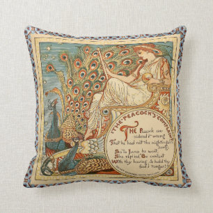The Peacock's Complaint Throw Pillow
