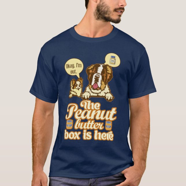 The Peanut Butter Box Funny St. Bernard Duo T-Shirt (Front)