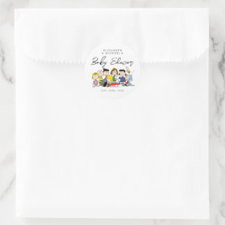 The Peanuts Gang | Baby Shower Classic Round Sticker