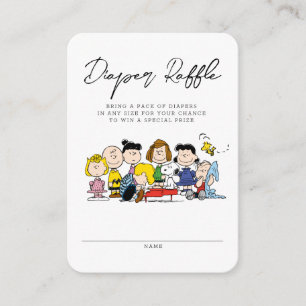 The Peanuts Gang Baby Shower Diaper Raffle Enclosure Card