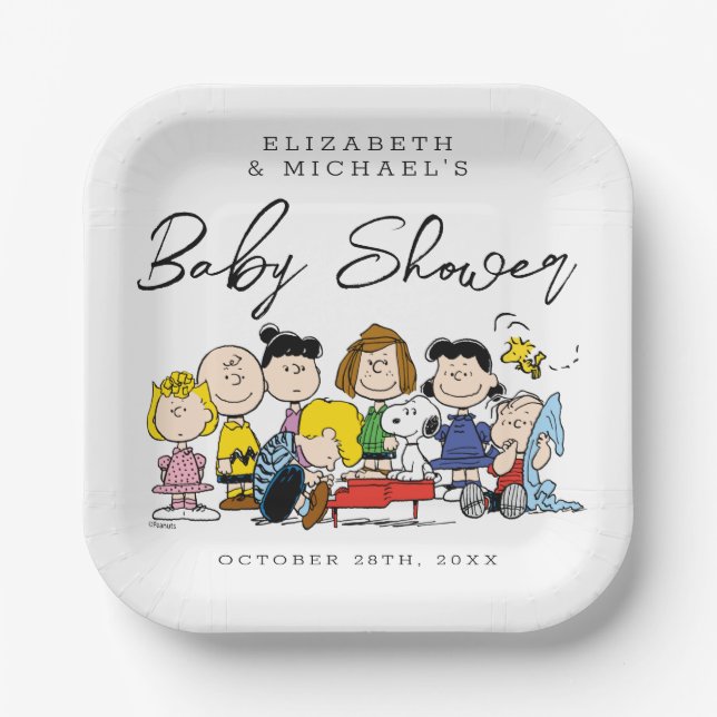 The Peanuts Gang | Baby Shower Paper Plates (Front)