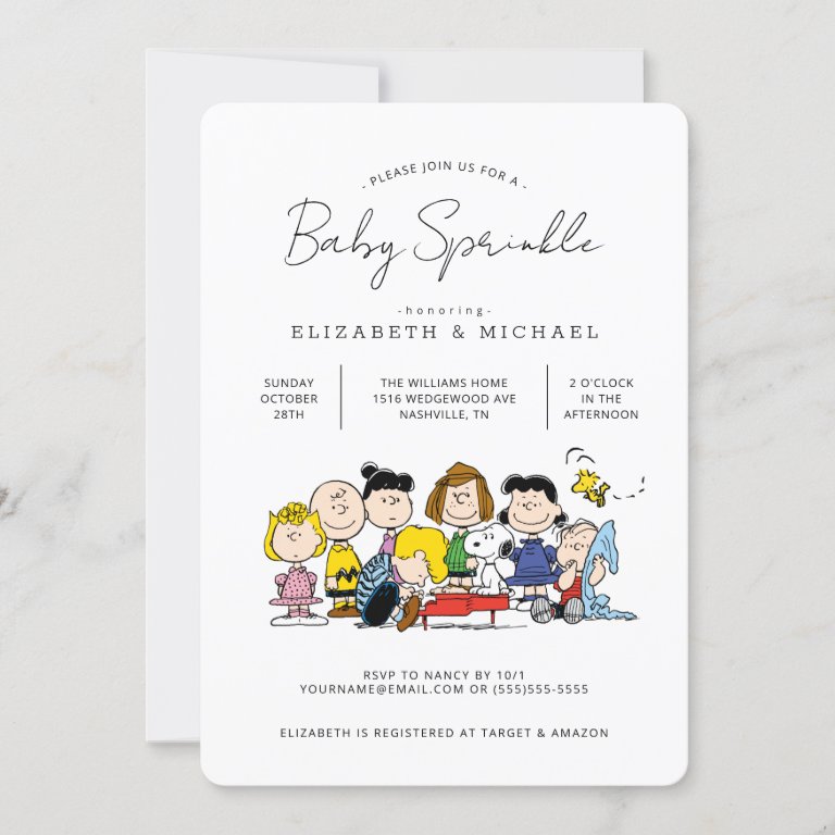 The Peanuts Gang - Baby Sprinkle Invitation