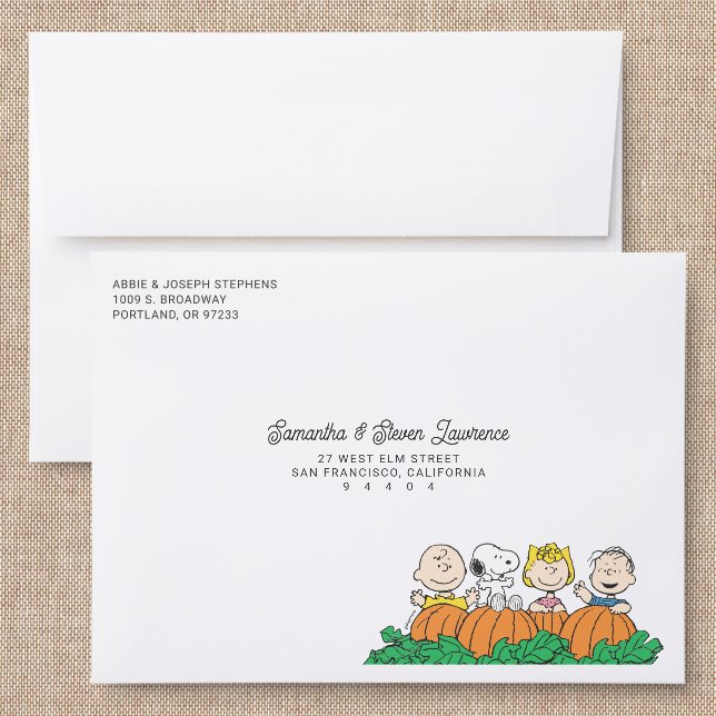 The Peanuts Gang Harvest  Addressed Envelopes (Linen)