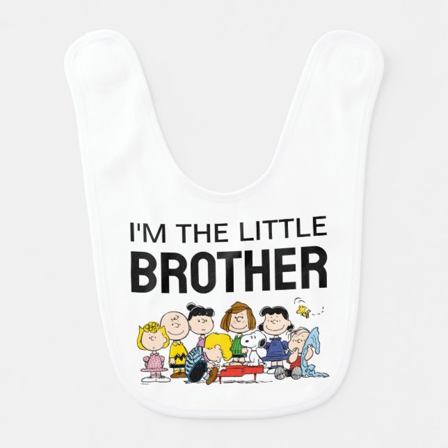 The Peanuts Gang | I'm The Little Brother Baby Bib (Front)