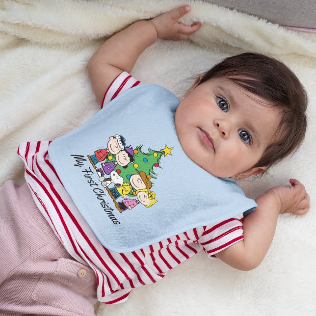 The Peanuts Gang - My First Christmas Baby Bib (Creator Uploaded)