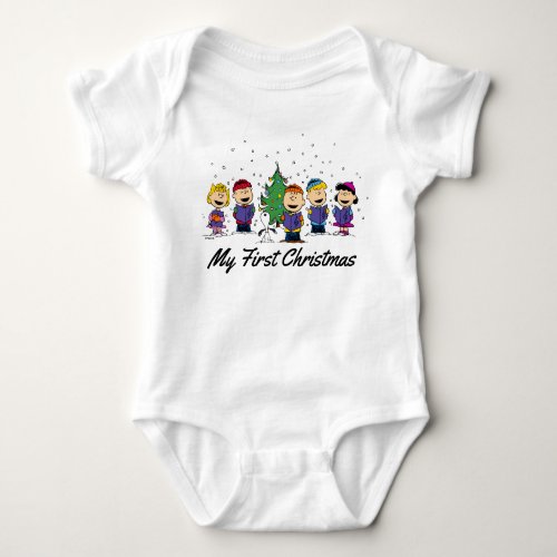 The Peanuts Gang _ My First Christmas Baby Bodysui Baby Bodysuit