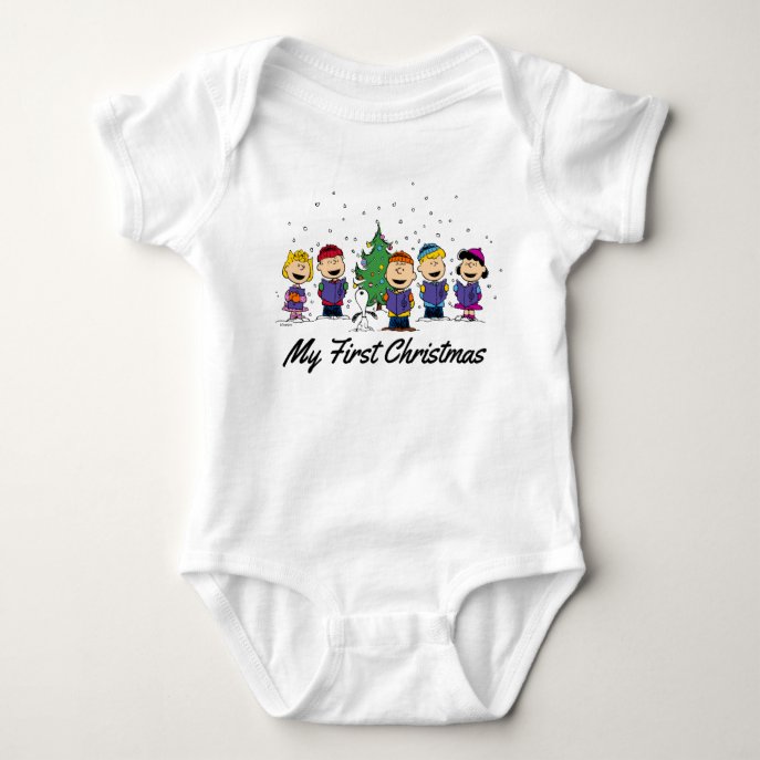 The Peanuts Gang - My First Christmas Baby Bodysui Baby Bodysuit