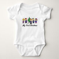 The Peanuts Gang - My First Christmas Baby Bodysui