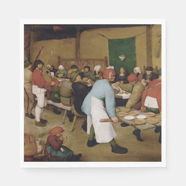 The Peasant Wedding by Pieter Bruegel the Elder Napkins (Front)