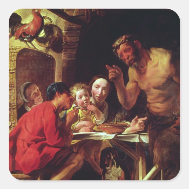 The Peasants and the Satyr Square Sticker (Front)