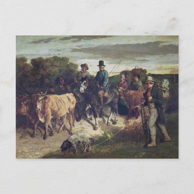 The Peasants of Flagey Returning from the Fair Postcard (Front)