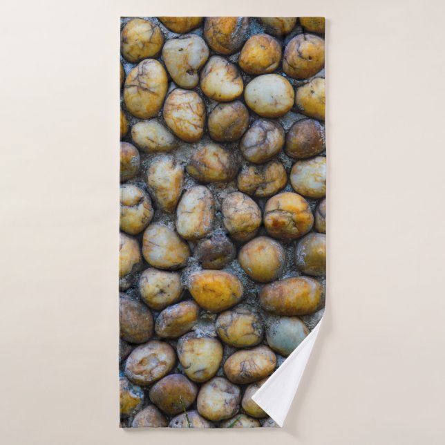 The pebble stone floors, background texturesabstra bath towel (Bath Towel)