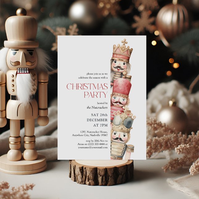 The Peeking Nutcrackers Christmas Party Invitation (Creator Uploaded)