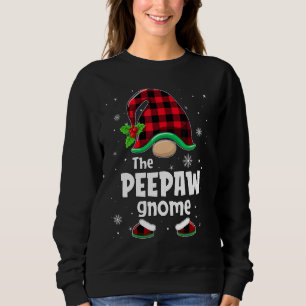 The Peepaw Gnome Buffalo Plaid Christmas Matching  Sweatshirt