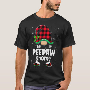 The Peepaw Gnome Buffalo Plaid Christmas Matching T-Shirt