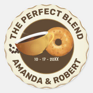 The Pefect Blend Coffee Donut Wedding Classic Round Sticker