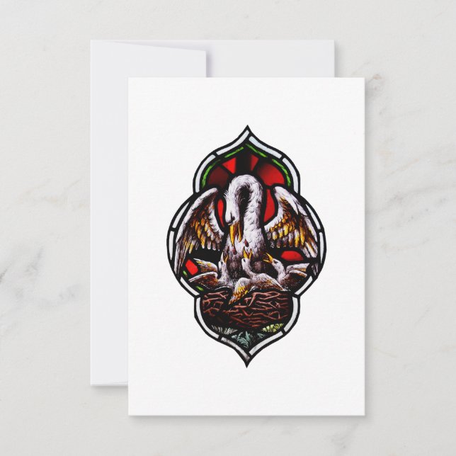 The Pelican as a Christian Symbol Thank You Card (Front)