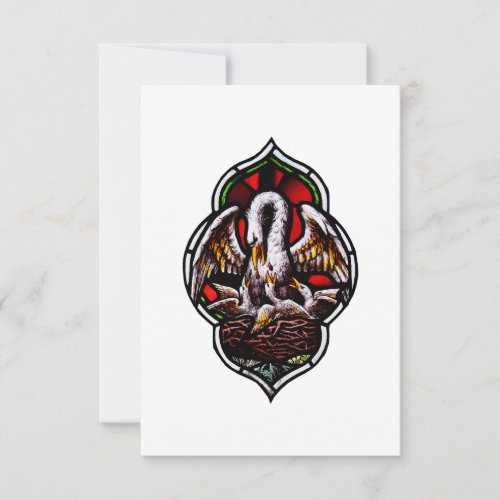 The Pelican as a Christian Symbol Thank You Card