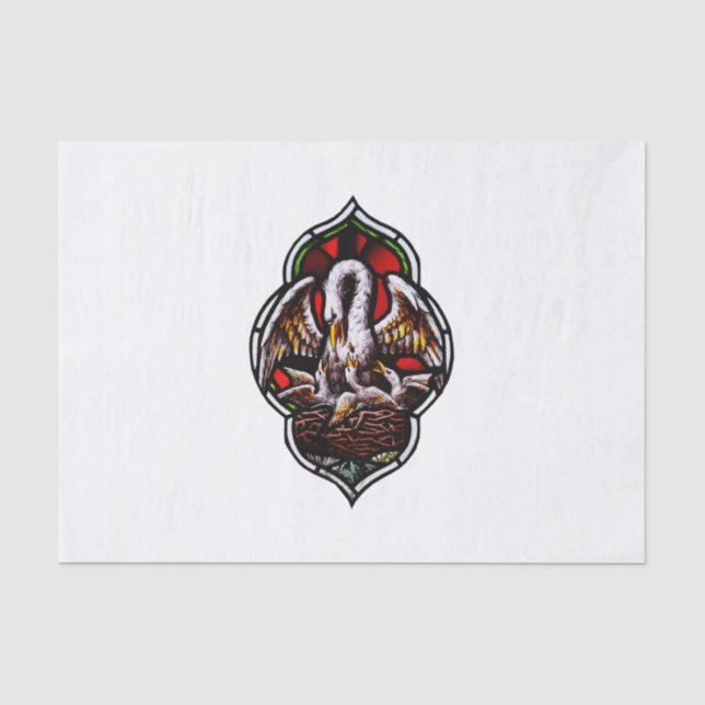 The Pelican as a Christian Symbol Tissue Paper (Front)