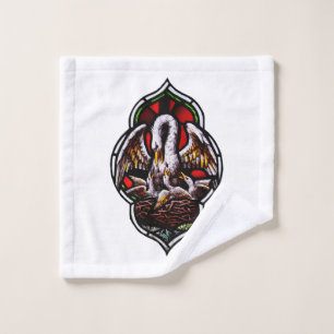 The Pelican in Her Piety Eucharistic Symbol Wash Cloth