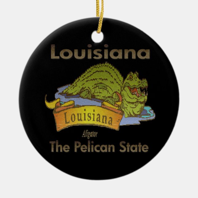 The Pelican State Louisiana Alligator Ornament (Front)