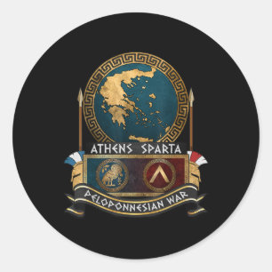 The Peloponnesian War Athens Vs Sparta Ancient Gre Classic Round Sticker