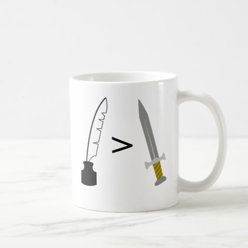 The Pen is mightier than the Sword Coffee Mug