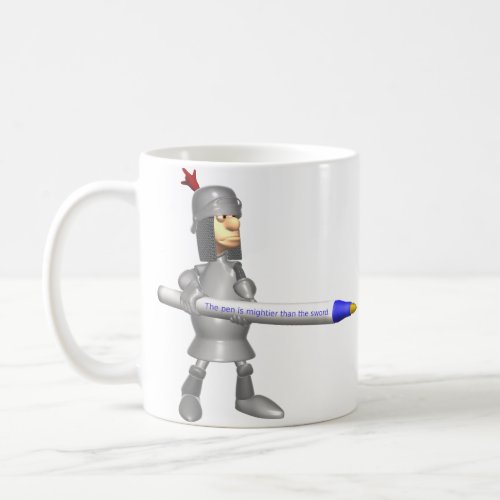 The pen is mightier than the sword Knight Coffee Mug