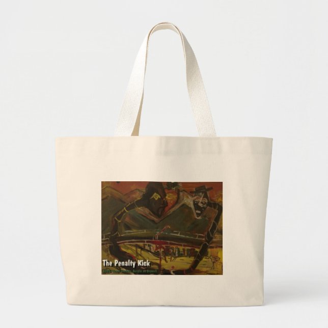 the penalty kick large tote bag (Front)