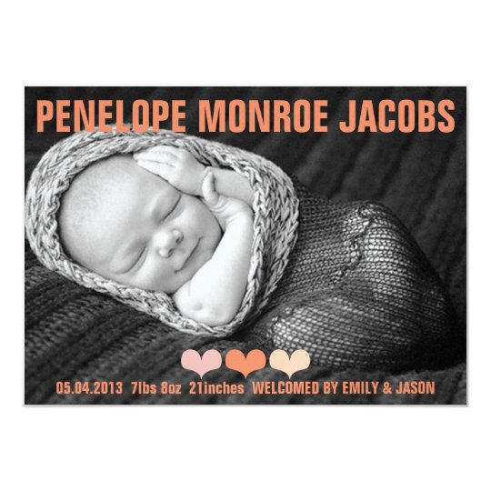 THE PENELOPE MONROE BIRTH ANNOUNCEMENT Invitation