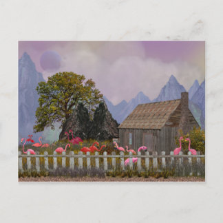 the penfield pink plastic flamengo sanctuary postcard