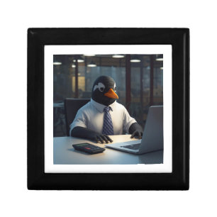 The Penguin Accountant – Funny Office Animal Art” Gift Box