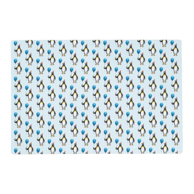 The penguin and the blue balloon placemat (Front)