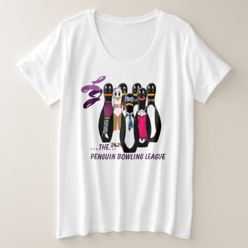 The Penguin Bowling League Personalized Plus Size T_Shirt