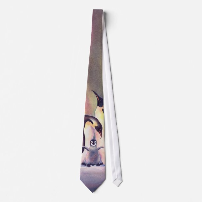 THE PENGUIN FAMILY by SHARON SHARPE Neck Tie (Front)