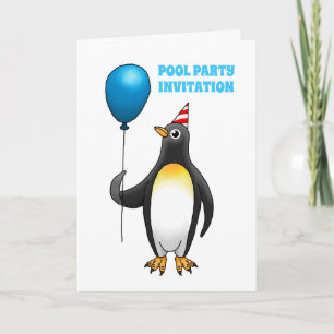 The penguin is ready to party invitation