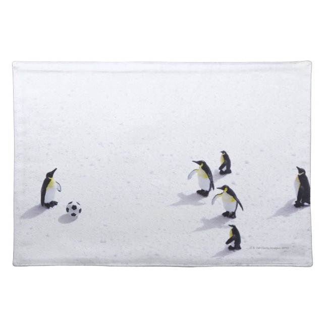 The penguins playing soccer placemat (Front)