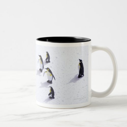 The penguins playing soccer Two_Tone coffee mug