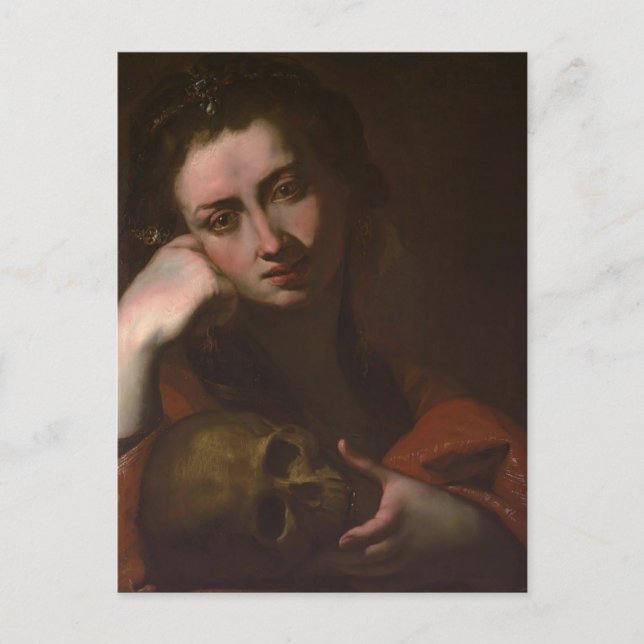 The Penitent Magdalen (Vanitas) by Jusepe Ribera Postcard (Front)