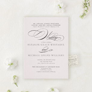 The Penmanship Suite Formal Script Wedding Letterpress Invitation