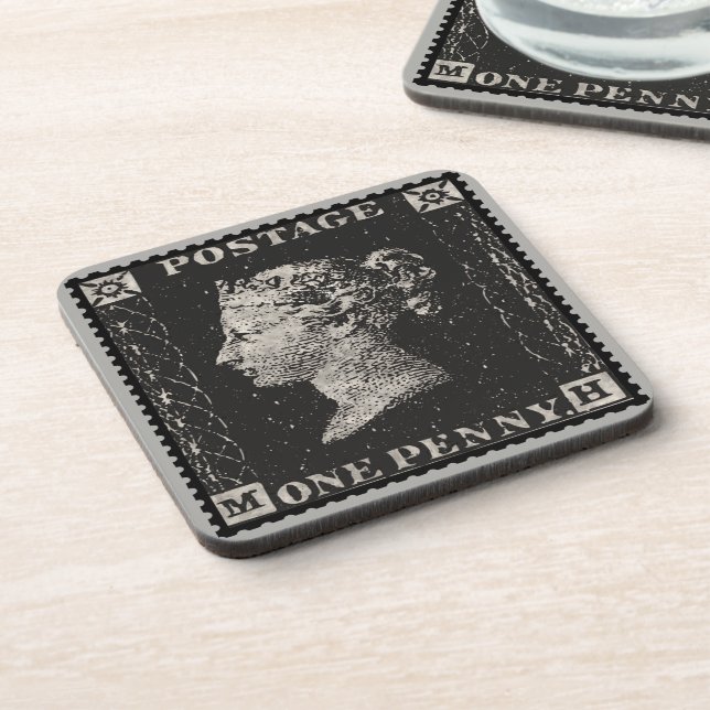 The Penny Black Postage Stamp Beverage Coaster (Left Side)